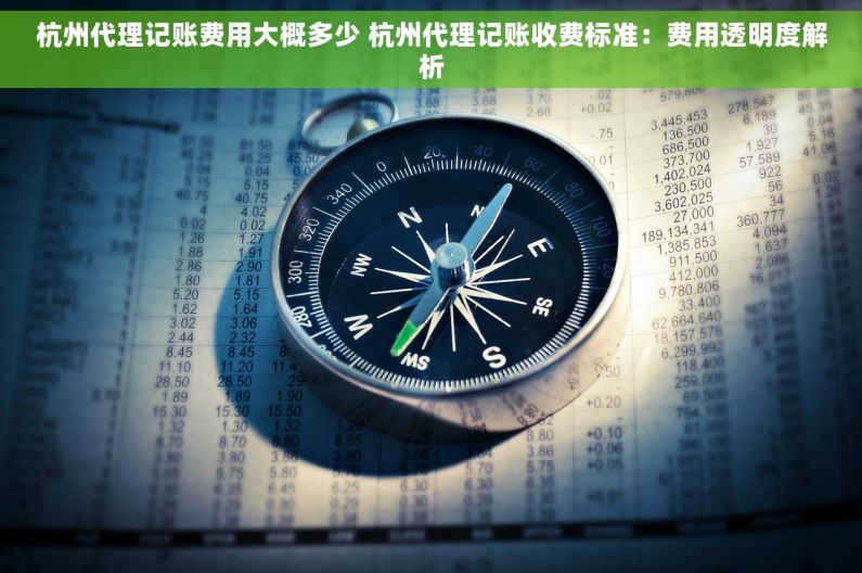 杭州代理记账费用大概多少 杭州代理记账收费标准：费用透明度解析