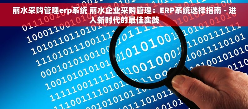 丽水采购管理erp系统 丽水企业采购管理：ERP系统选择指南 - 进入新时代的最佳实践