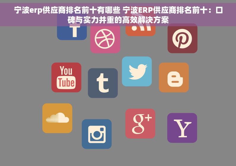 宁波erp供应商排名前十有哪些 宁波ERP供应商排名前十：口碑与实力并重的高效解决方案