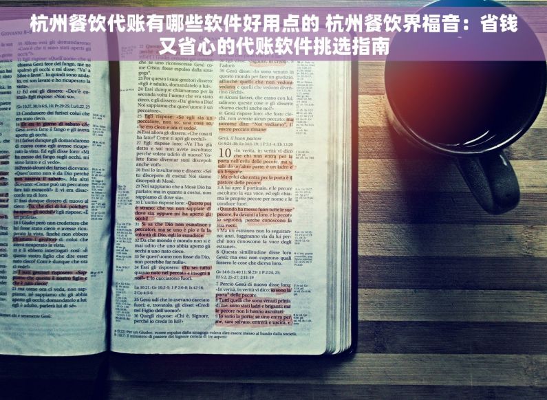 杭州餐饮代账有哪些软件好用点的 杭州餐饮界福音：省钱又省心的代账软件挑选指南