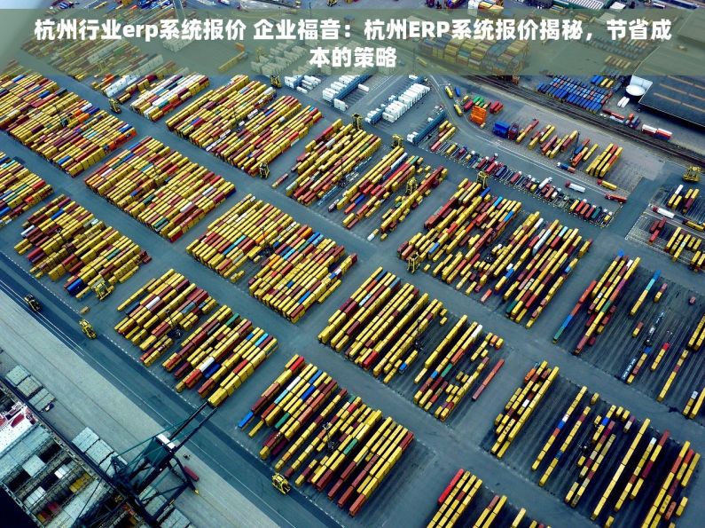杭州行业erp系统报价 企业福音：杭州ERP系统报价揭秘，节省成本的策略