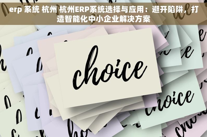 erp 系统 杭州 杭州ERP系统选择与应用：避开陷阱，打造智能化中小企业解决方案