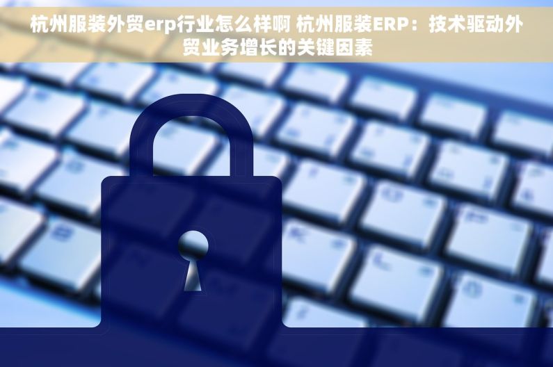 杭州服装外贸erp行业怎么样啊 杭州服装ERP：技术驱动外贸业务增长的关键因素
