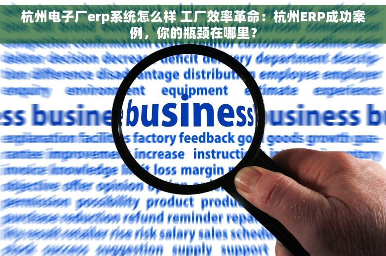 杭州电子厂erp系统怎么样 工厂效率革命：杭州ERP成功案例，你的瓶颈在哪里？
