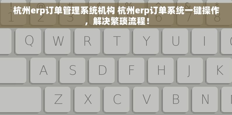 杭州erp订单管理系统机构 杭州erp订单系统一键操作，解决繁琐流程！