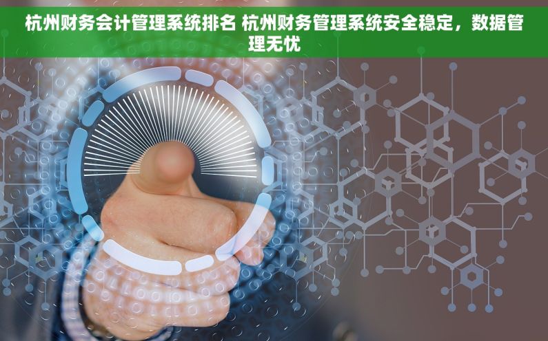 杭州财务会计管理系统排名 杭州财务管理系统安全稳定，数据管理无忧
