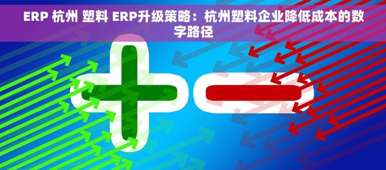 ERP 杭州 塑料 ERP升级策略：杭州塑料企业降低成本的数字路径