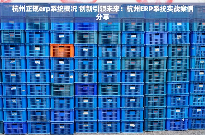 杭州正规erp系统概况 创新引领未来：杭州ERP系统实战案例分享