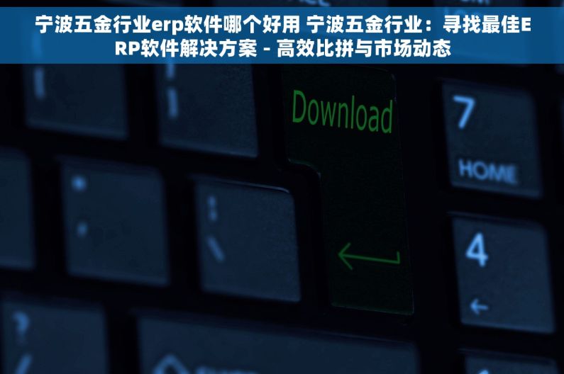 宁波五金行业erp软件哪个好用 宁波五金行业：寻找最佳ERP软件解决方案 - 高效比拼与市场动态
