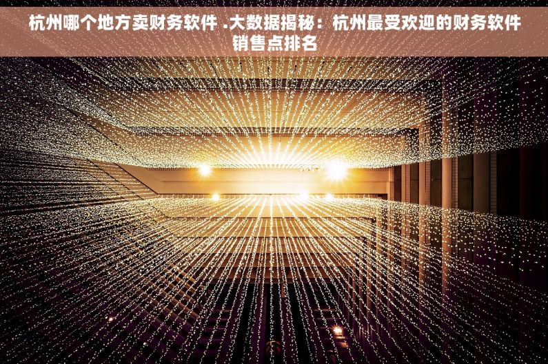 杭州哪个地方卖财务软件 .大数据揭秘：杭州最受欢迎的财务软件销售点排名