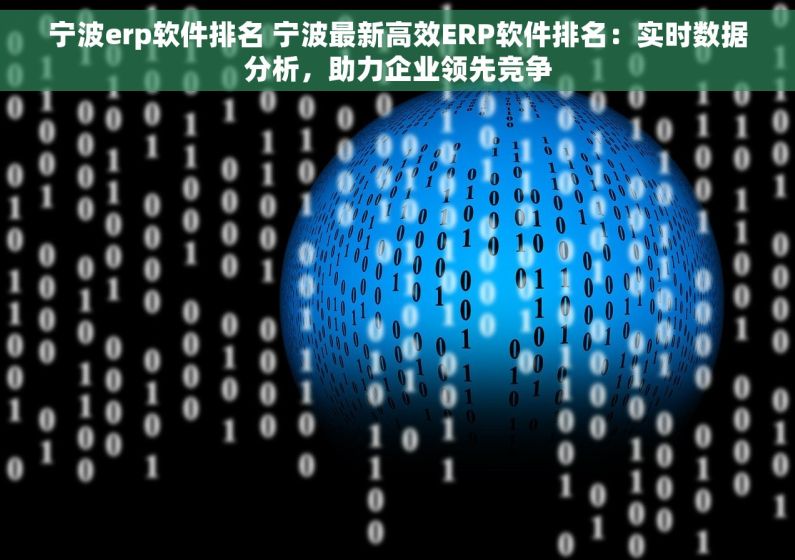 宁波erp软件排名 宁波最新高效ERP软件排名：实时数据分析，助力企业领先竞争