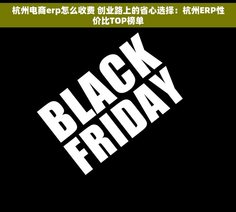 杭州电商erp怎么收费 创业路上的省心选择：杭州ERP性价比TOP榜单