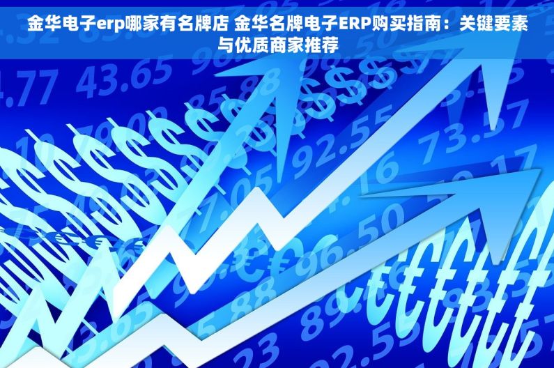 金华电子erp哪家有名牌店 金华名牌电子ERP购买指南：关键要素与优质商家推荐