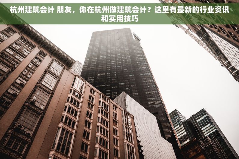 杭州建筑会计 朋友，你在杭州做建筑会计？这里有最新的行业资讯和实用技巧
