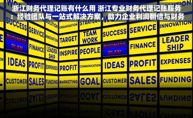 浙江财务代理记账有什么用 浙江专业财务代理记账服务：经验团队与一站式解决方案，助力企业利润翻倍与财务升级