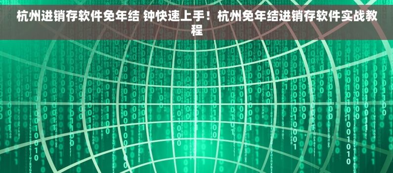 杭州进销存软件免年结 钟快速上手！杭州免年结进销存软件实战教程