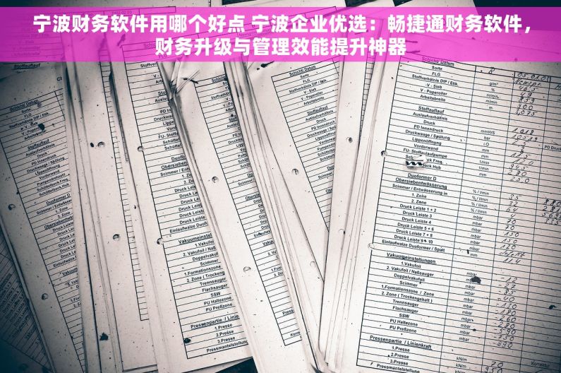 宁波财务软件用哪个好点 宁波企业优选：畅捷通财务软件，财务升级与管理效能提升神器