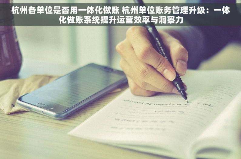 杭州各单位是否用一体化做账 杭州单位账务管理升级：一体化做账系统提升运营效率与洞察力
