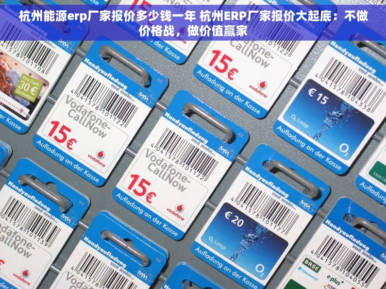 杭州能源erp厂家报价多少钱一年 杭州ERP厂家报价大起底：不做价格战，做价值赢家