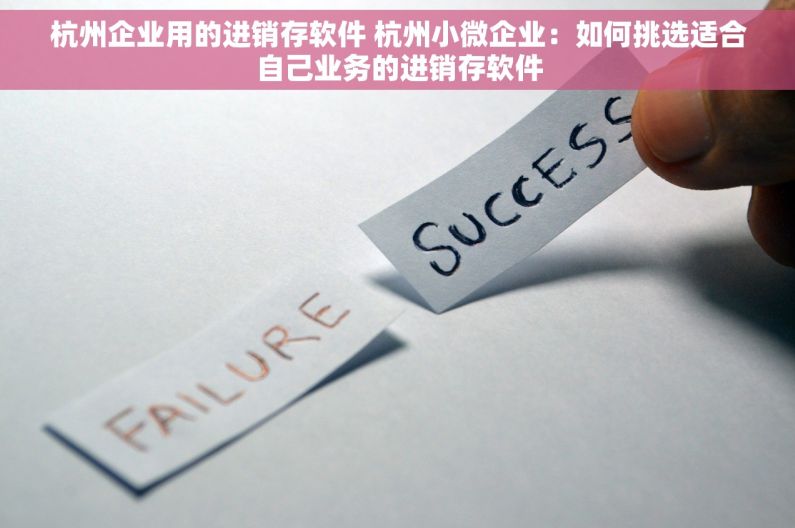 杭州企业用的进销存软件 杭州小微企业：如何挑选适合自己业务的进销存软件