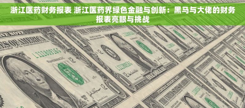 浙江医药财务报表 浙江医药界绿色金融与创新：黑马与大佬的财务报表亮眼与挑战