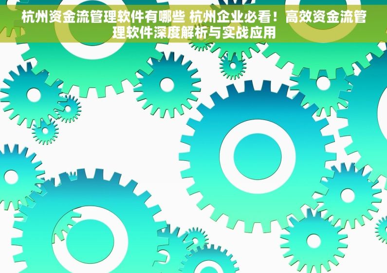 杭州资金流管理软件有哪些 杭州企业必看！高效资金流管理软件深度解析与实战应用