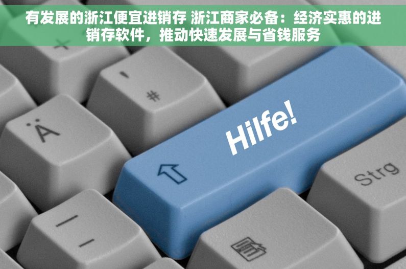 有发展的浙江便宜进销存 浙江商家必备：经济实惠的进销存软件，推动快速发展与省钱服务