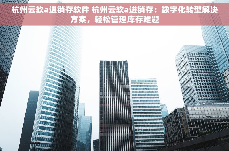 杭州云软a进销存软件 杭州云软a进销存：数字化转型解决方案，轻松管理库存难题