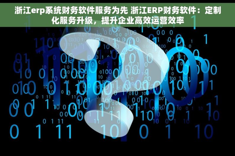浙江erp系统财务软件服务为先 浙江ERP财务软件：定制化服务升级，提升企业高效运营效率