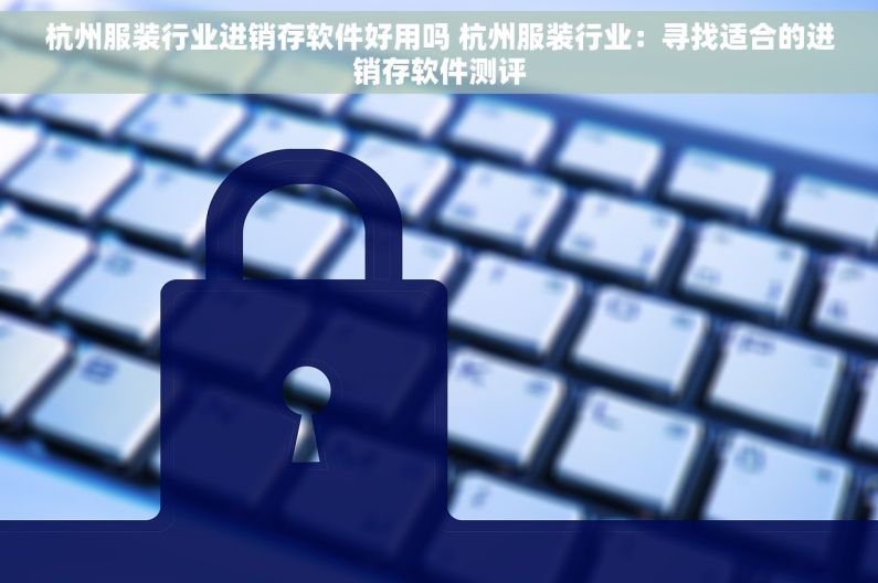 杭州服装行业进销存软件好用吗 杭州服装行业：寻找适合的进销存软件测评