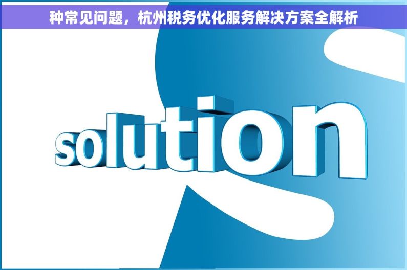 种常见问题，杭州税务优化服务解决方案全解析