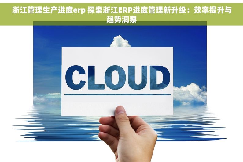 浙江管理生产进度erp 探索浙江ERP进度管理新升级：效率提升与趋势洞察
