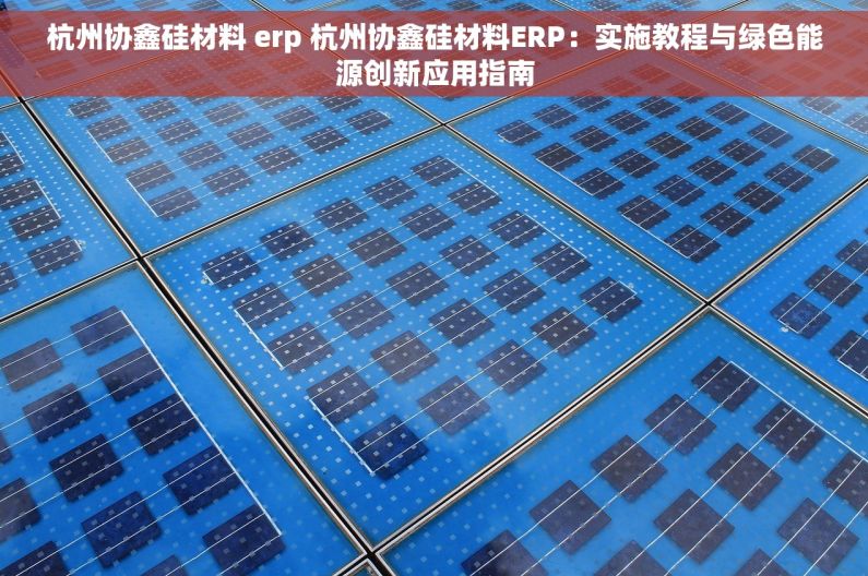 杭州协鑫硅材料 erp 杭州协鑫硅材料ERP：实施教程与绿色能源创新应用指南
