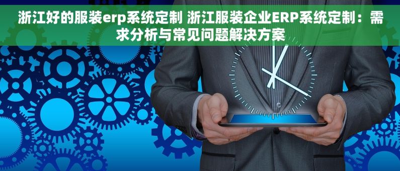 浙江好的服装erp系统定制 浙江服装企业ERP系统定制：需求分析与常见问题解决方案