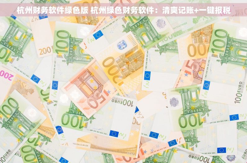 杭州财务软件绿色版 杭州绿色财务软件：清爽记账+一键报税