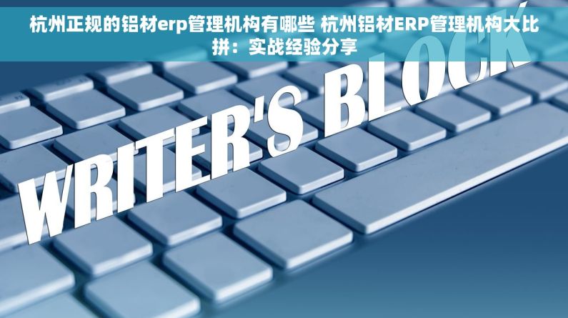 杭州正规的铝材erp管理机构有哪些 杭州铝材ERP管理机构大比拼：实战经验分享