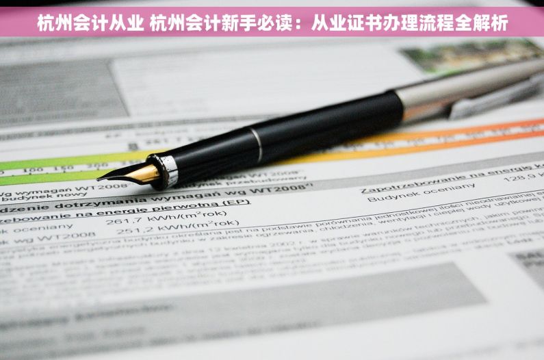 杭州会计从业 杭州会计新手必读：从业证书办理流程全解析