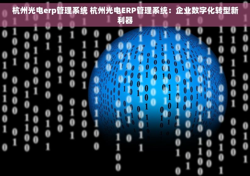 杭州光电erp管理系统 杭州光电ERP管理系统：企业数字化转型新利器
