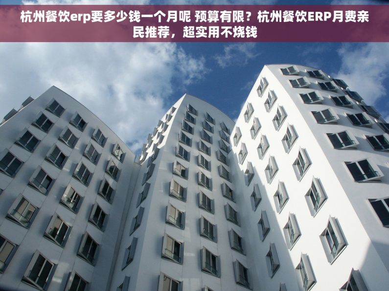 杭州餐饮erp要多少钱一个月呢 预算有限？杭州餐饮ERP月费亲民推荐，超实用不烧钱