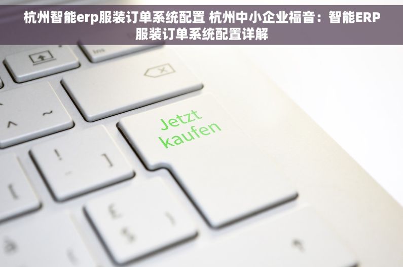 杭州智能erp服装订单系统配置 杭州中小企业福音：智能ERP服装订单系统配置详解