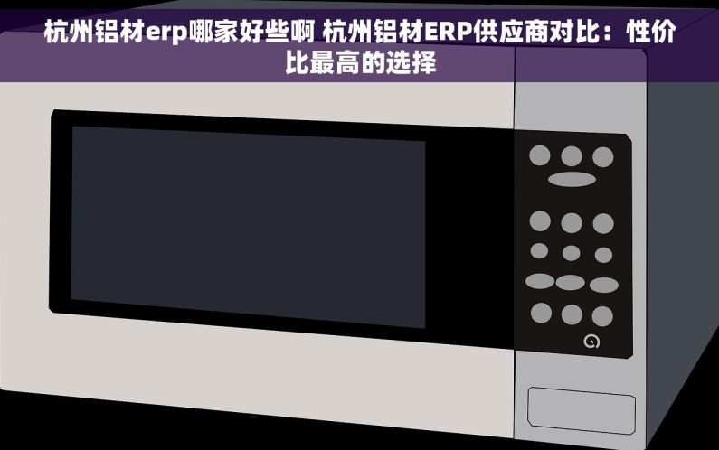 杭州铝材erp哪家好些啊 杭州铝材ERP供应商对比：性价比最高的选择