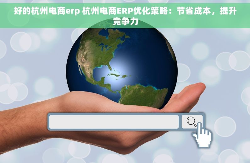 好的杭州电商erp 杭州电商ERP优化策略：节省成本，提升竞争力