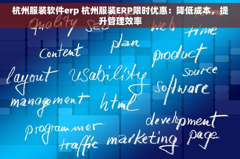 杭州服装软件erp 杭州服装ERP限时优惠：降低成本，提升管理效率