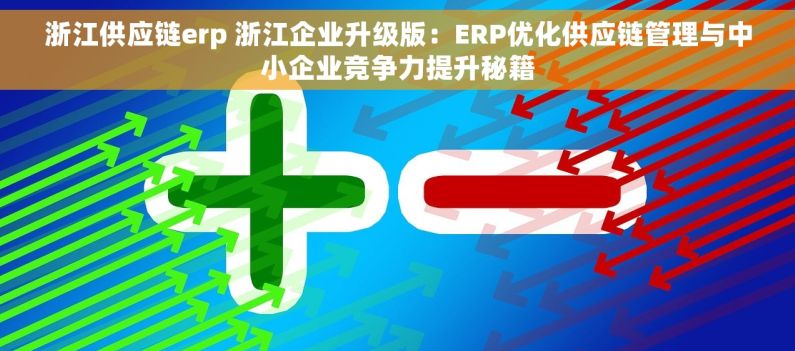 浙江供应链erp 浙江企业升级版：ERP优化供应链管理与中小企业竞争力提升秘籍