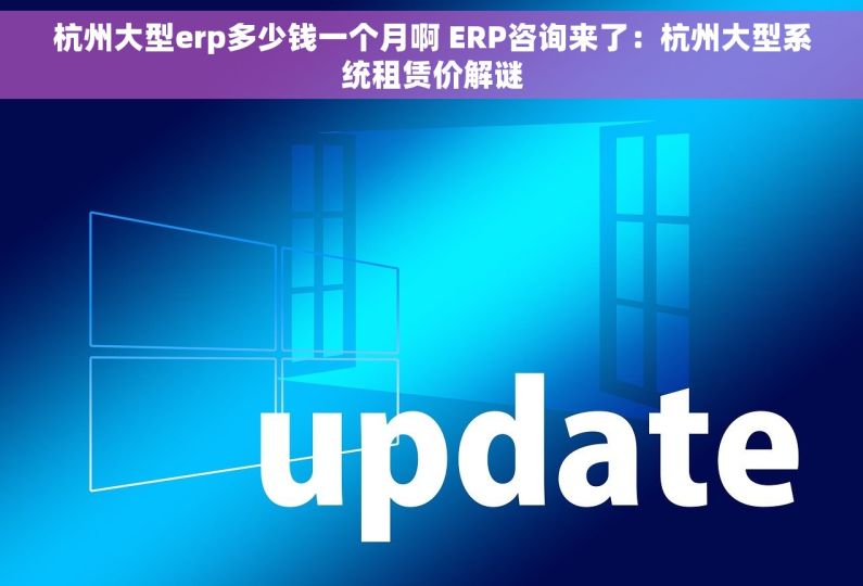 杭州大型erp多少钱一个月啊 ERP咨询来了：杭州大型系统租赁价解谜