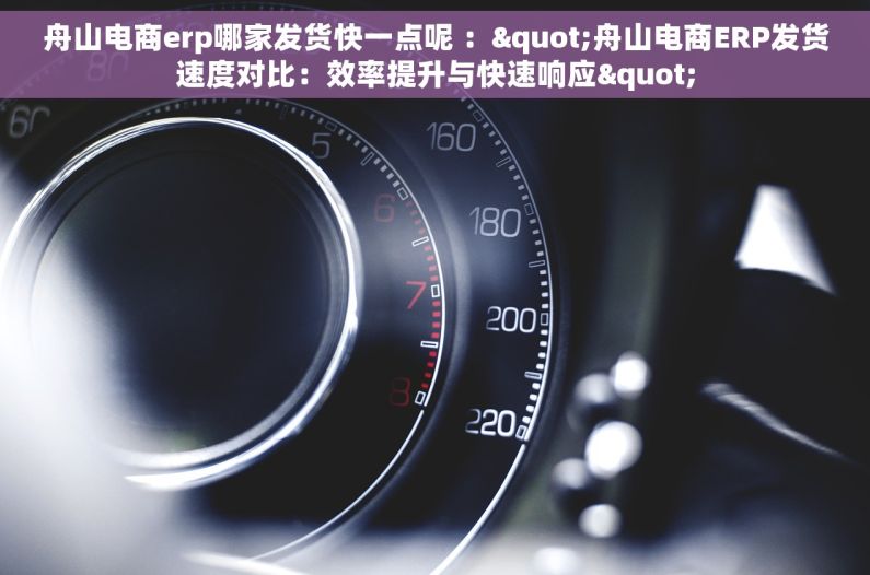 舟山电商erp哪家发货快一点呢 ："舟山电商ERP发货速度对比：效率提升与快速响应"