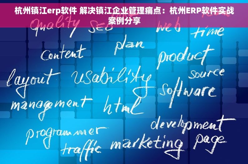 杭州镇江erp软件 解决镇江企业管理痛点：杭州ERP软件实战案例分享
