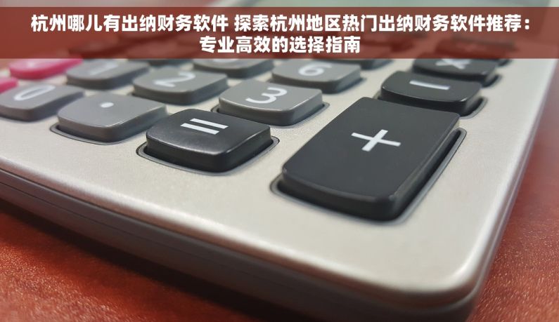 杭州哪儿有出纳财务软件 探索杭州地区热门出纳财务软件推荐：专业高效的选择指南