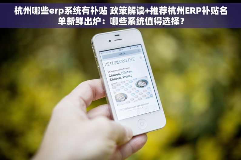 杭州哪些erp系统有补贴 政策解读+推荐杭州ERP补贴名单新鲜出炉：哪些系统值得选择？