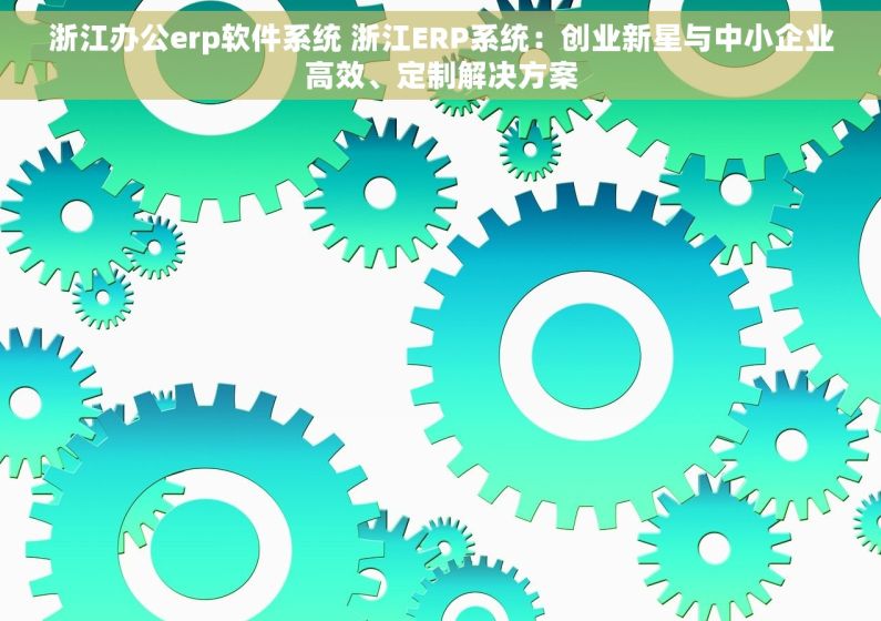 浙江办公erp软件系统 浙江ERP系统：创业新星与中小企业高效、定制解决方案